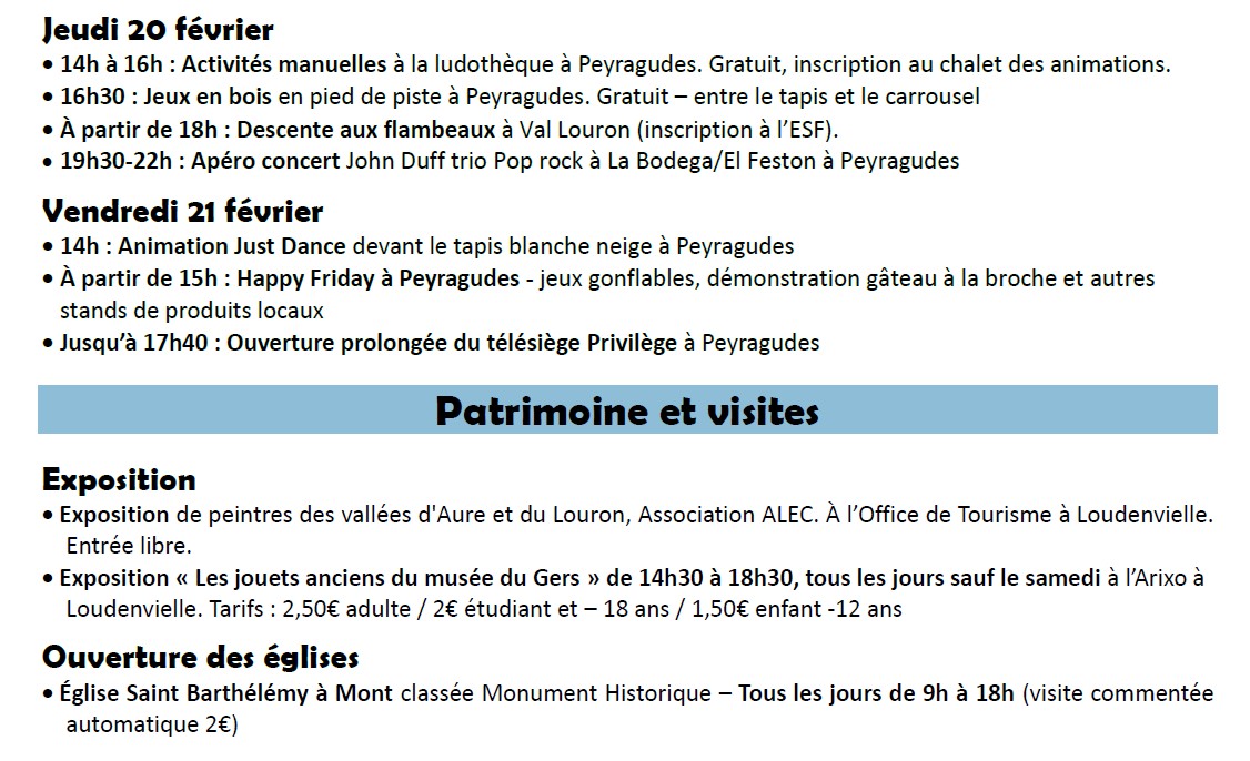 Programme loudenvielle 