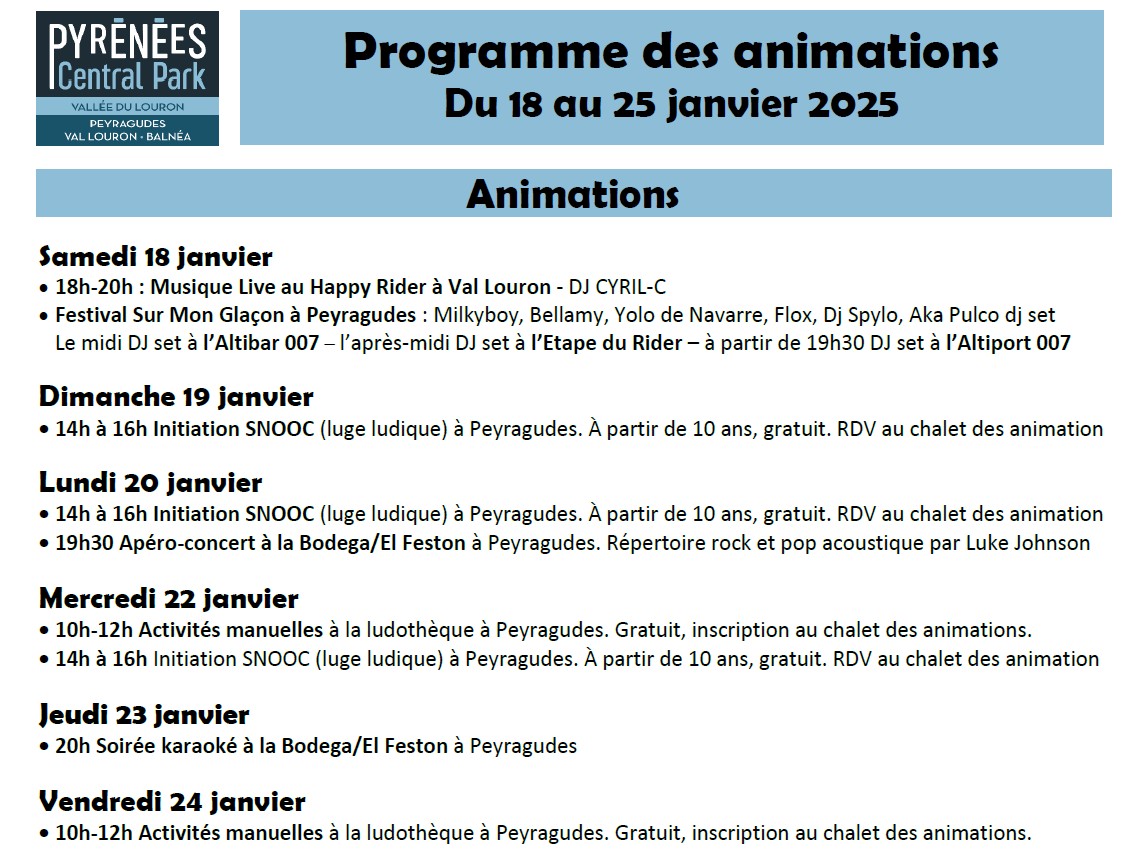 animation loudenvielle hiver