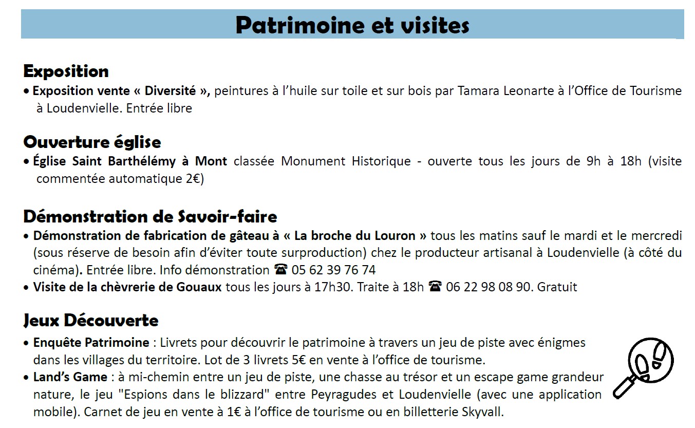 Programme animation patrimoine loudenvielle 