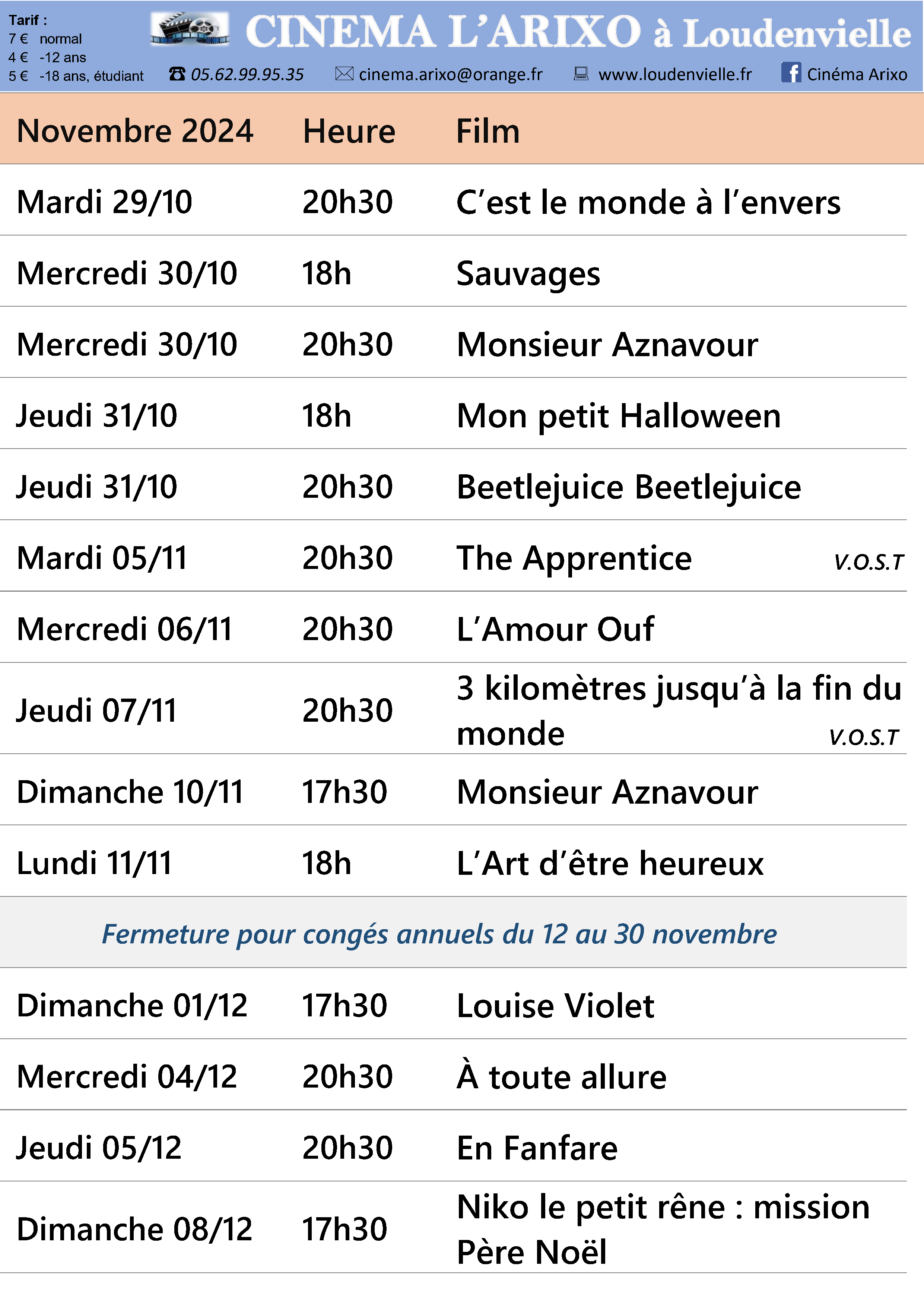 Programme cinéma l'arixo loudenvielle 